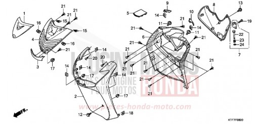 GAINE DE PROTECTION AVANT SH125RA de 2010